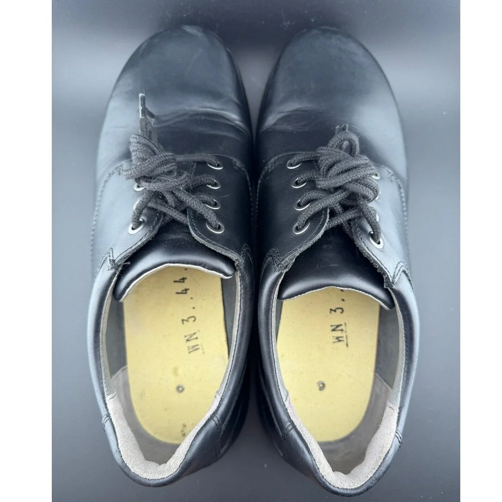 Dansko Walker: Black Leather, Slip Resistant Oxford Shoes, Mens Size 44/10.5-11